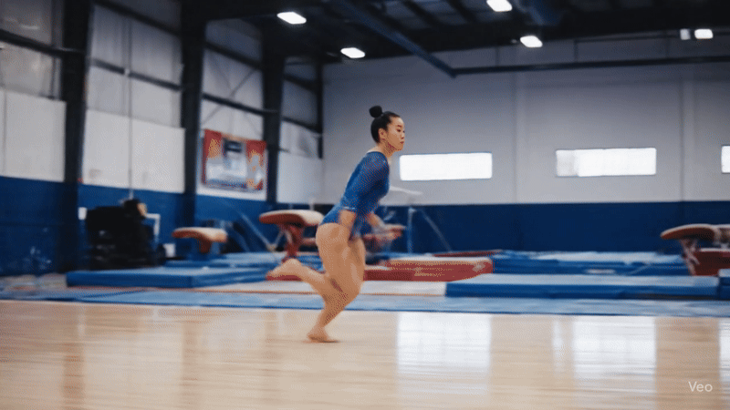 Gemini video of someone doing gymnastics