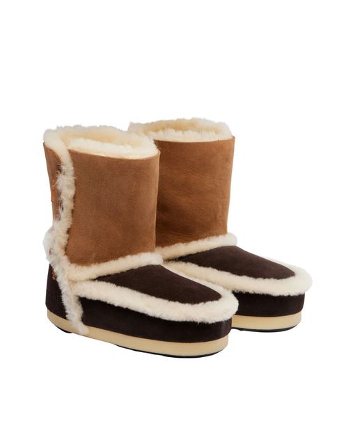 Evx Shearling-Trimmed Suede Ankle Boots