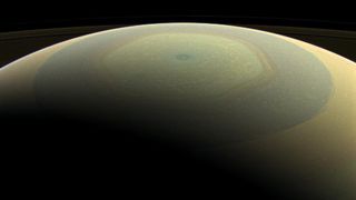 NASA's Cassini spacecraft captured this natural-color view of Saturn's north pole at a distance of approximately 611,000 miles (984,000 kilometers) away, on July 22, 2013.