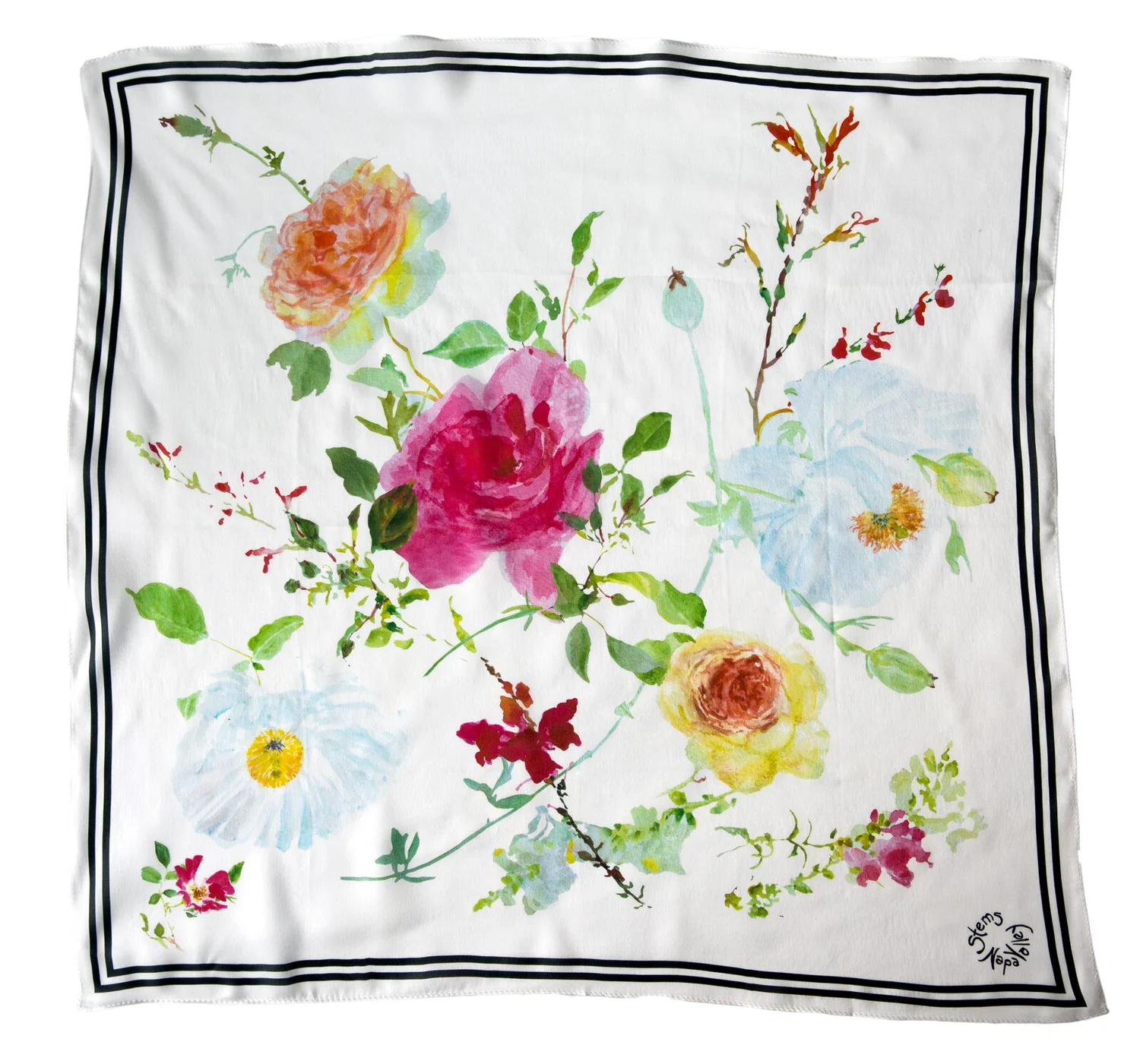 Late Spring Cotton Silk Large Square &amp;mdash; Stems Napa Valley