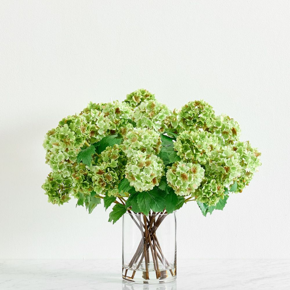 Faux Composed Green Snowball Arrangement