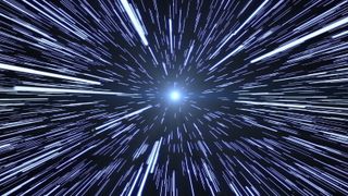 A perspective of what it would be like to jump t warp speed as starlines speed toward the viewer
