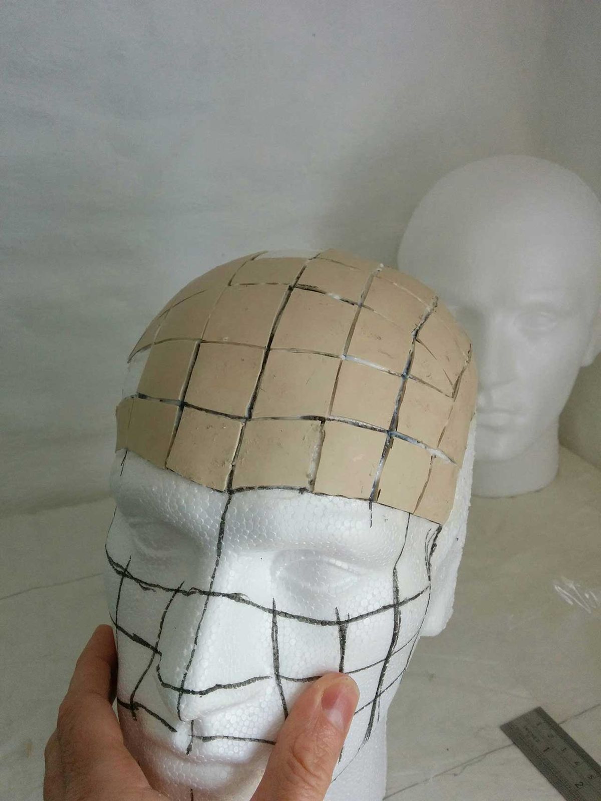 The skin application in progress.