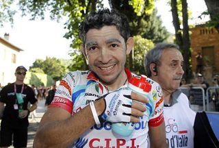 Jose Serpa (Androni Giocattoli) looks pleased with his 3rd place finish in Orvieto.