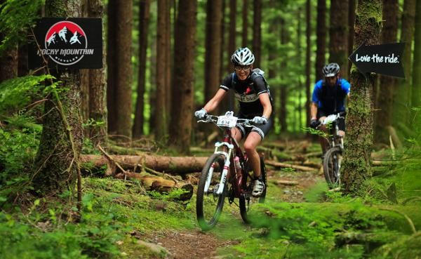 A rider in the BC Bike Race