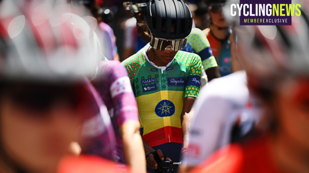 Haftu Eyerusalem Reda of Ethiopia and Team Amani prior to the 25th Durango - Durango Emakumeen Saria 2026 (Photo by Szymon Gruchalski/Getty Images)