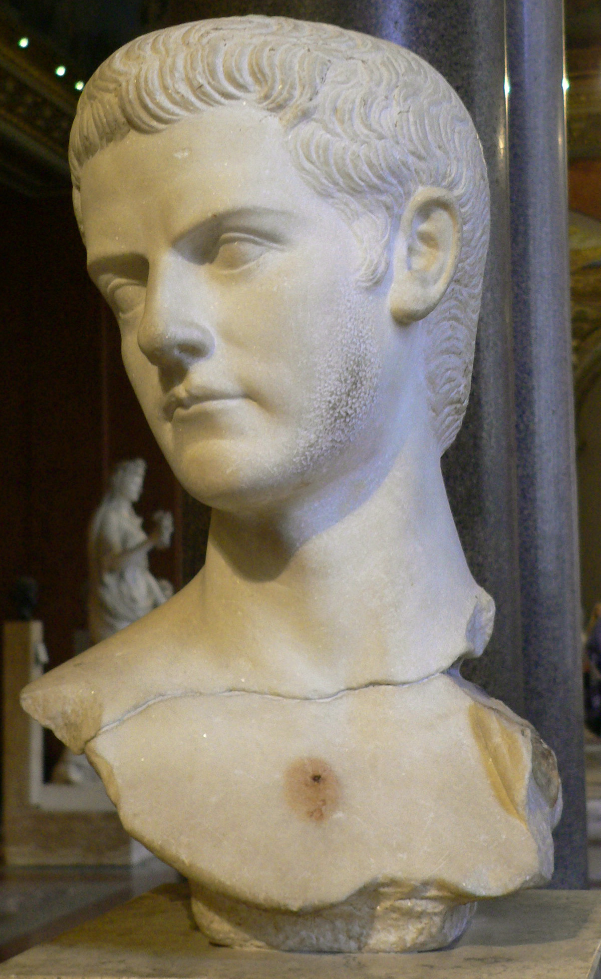 Bust of Gaius Caligula looking over his shoulder