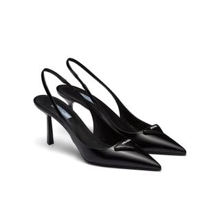 Prada logo-plaque slingback pumps