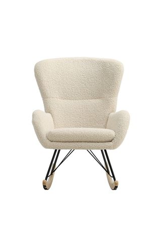 Modern Faux Wool Rocking Chair