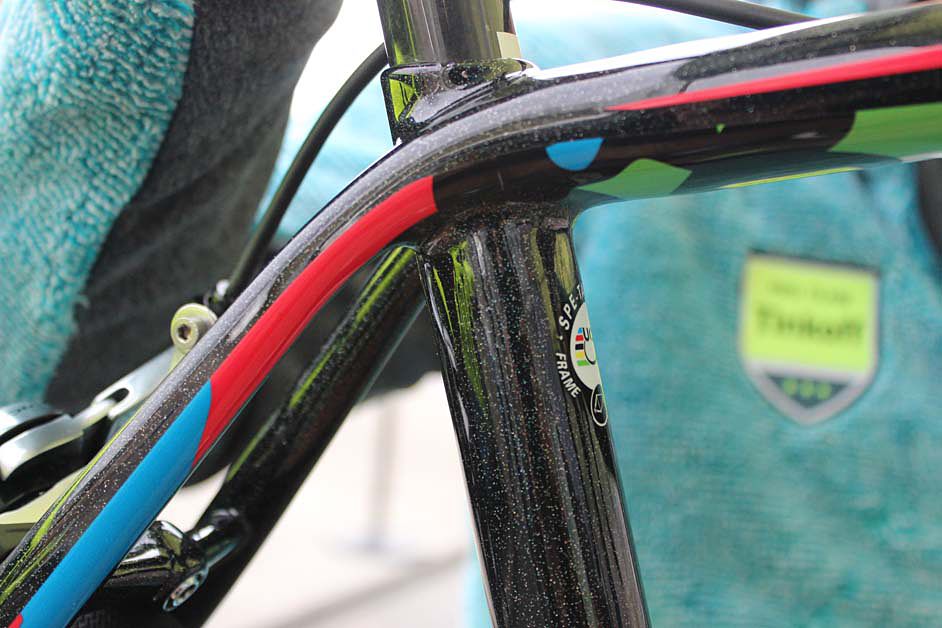 World champion paint job for Peter Sagan's Specialized S-Works Tarmac