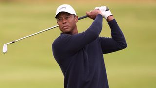 Tiger Woods takes a shot at The Open