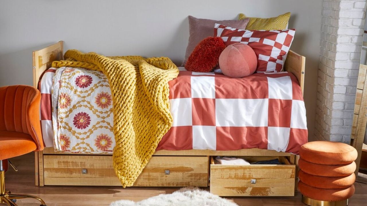 under bed storage in a dorm