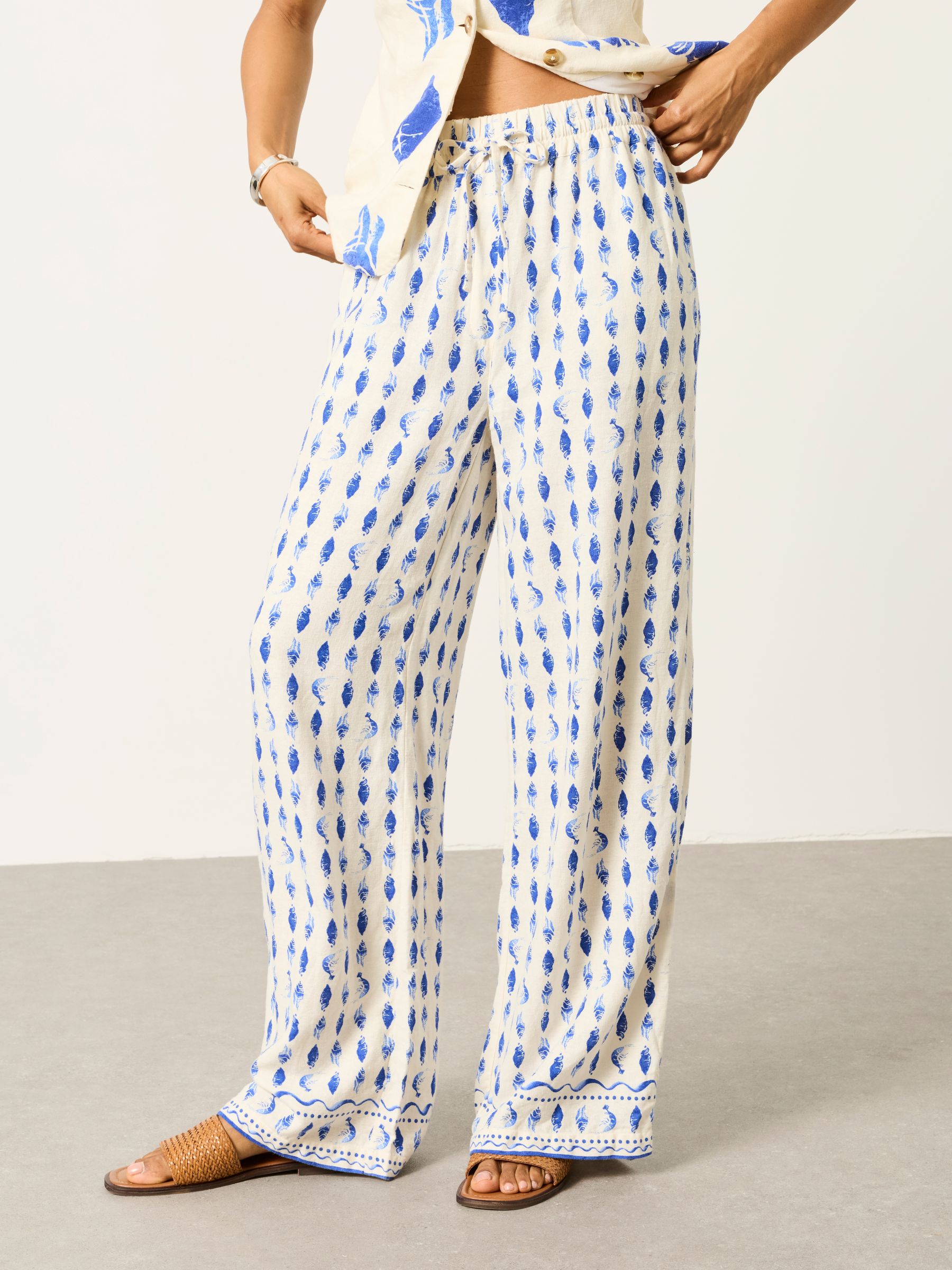 Palazzo Trousers in Ivory Shell - Size 6 S