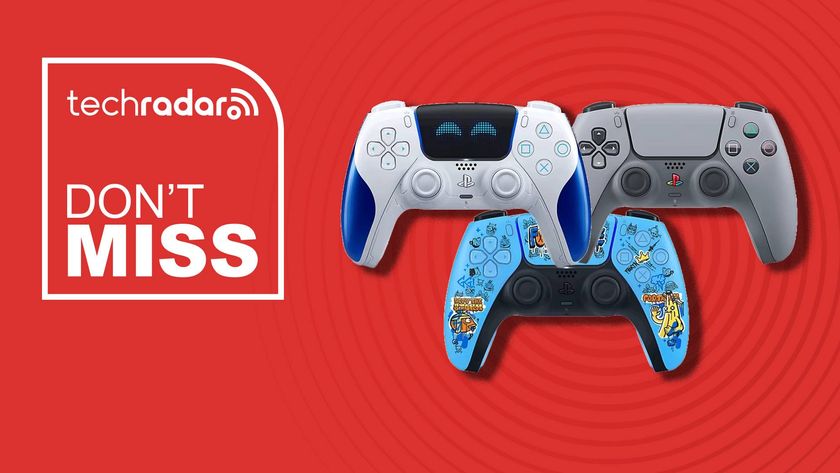 DualSense controllers on a red background with white don&#039;t miss text