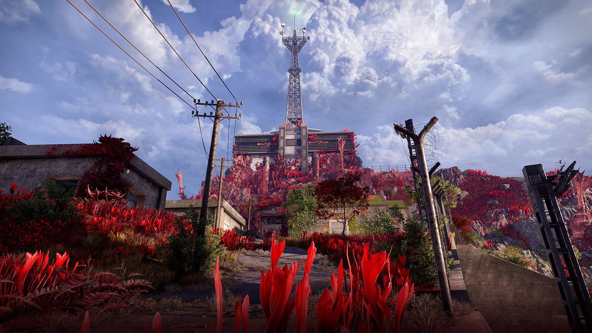 Promotional screenshot of the Red Strain virus poisoning the land in Atomfall.