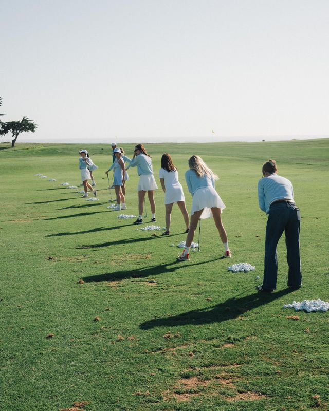 Jessica Hart, Sadie Newman, Matisse Andrews, Christie Tyler and more practice their golf swing at The Ritz Carlton Bacara.