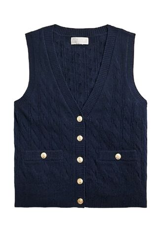 Cashmere Cable-Knit Sweater-Vest