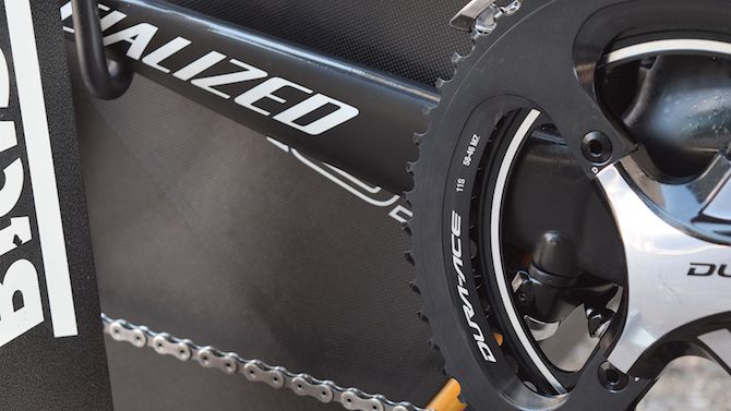 Sagan opted for a whopping 58t outer chainring for the team time trial at the Tour de Suisse