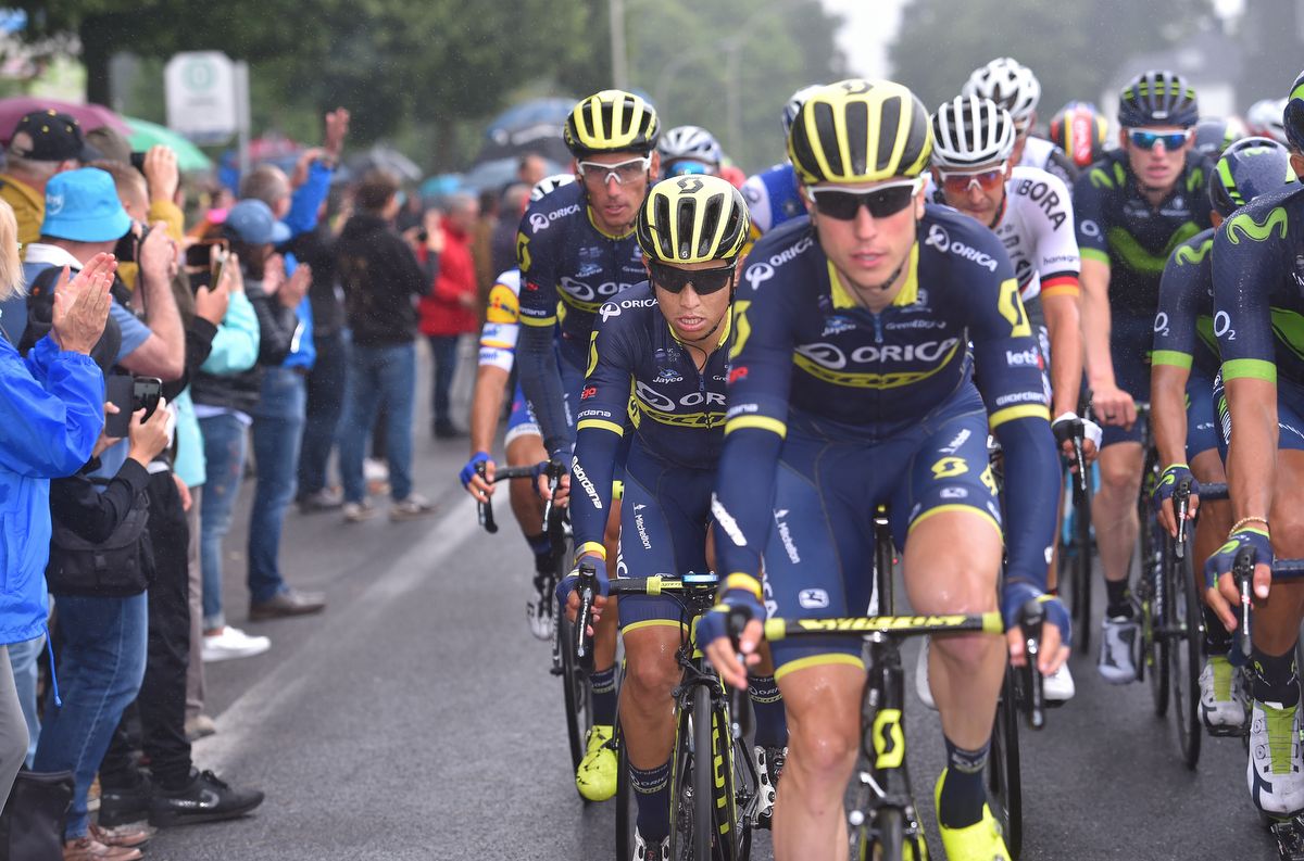 Esteban Chaves (Orica-Scott) sitting second wheel
