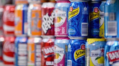 Soft drinks cans 