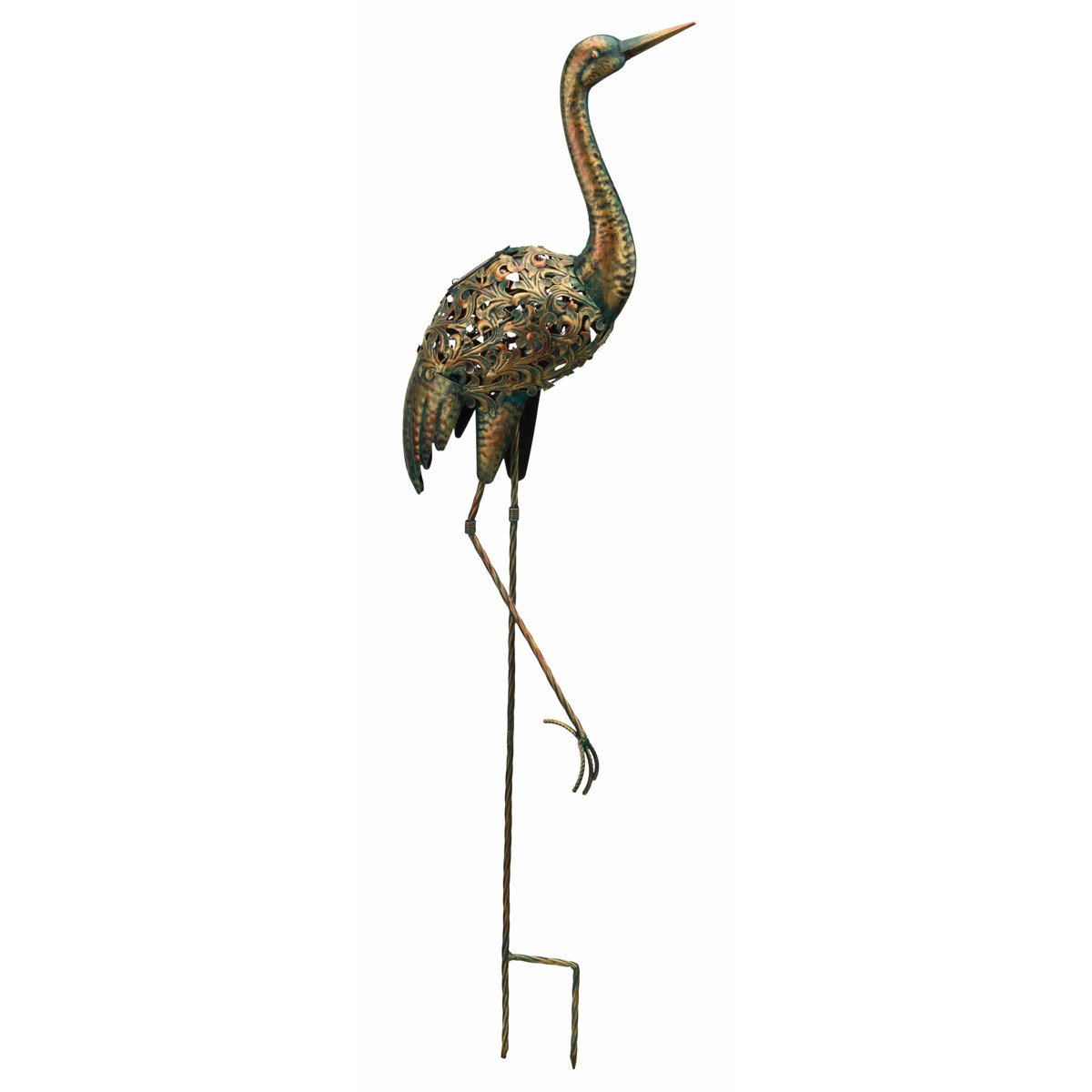 Arlmont &amp;amp; Co. 46 Inch Solar Powered Accent Metal and Solar Solar Powered Garden Accent Standard &amp;amp; Reviews | Wayfair