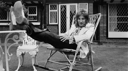 rod stewart in his garden in the '70s