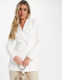 4th + Reckless Bridal double breasted suit blazer in white - £35.75 at ASOS