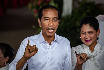 Indonesian President Joko Widodo votes