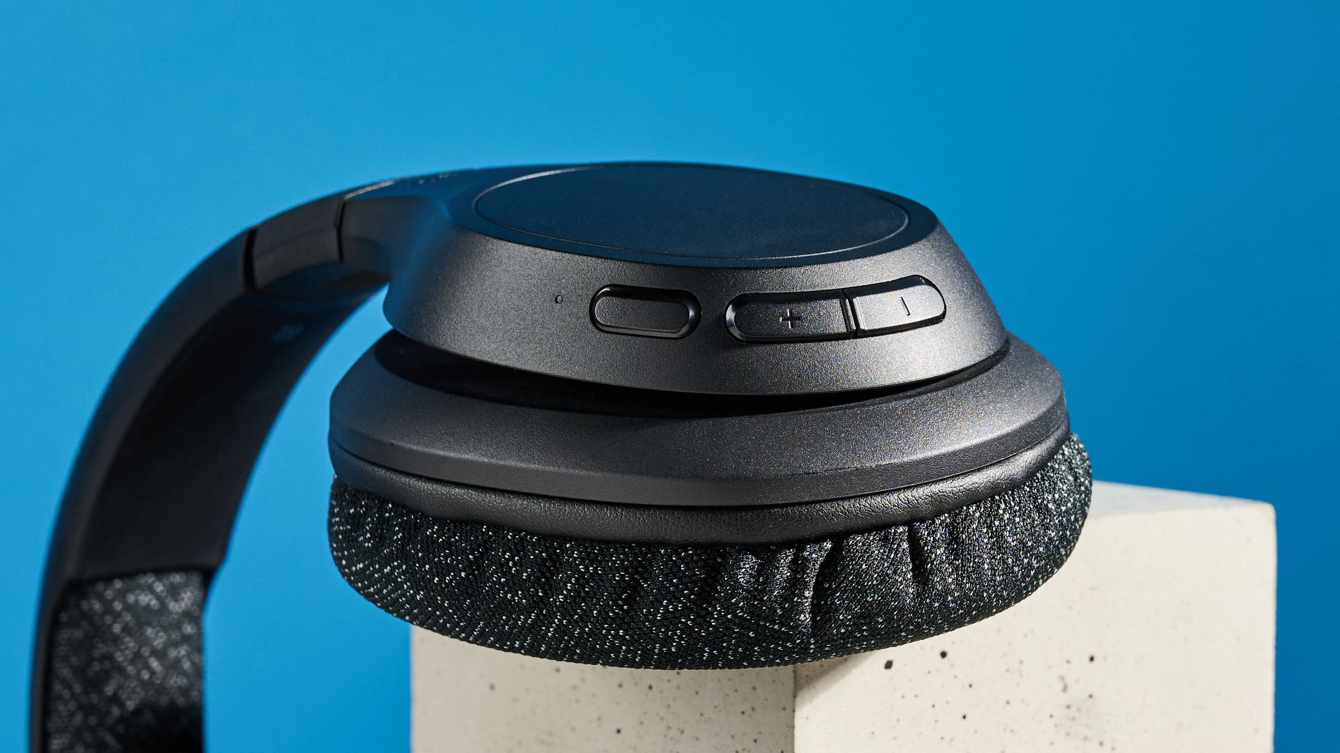 A black Belkin SoundForm Adapt wireless headset
