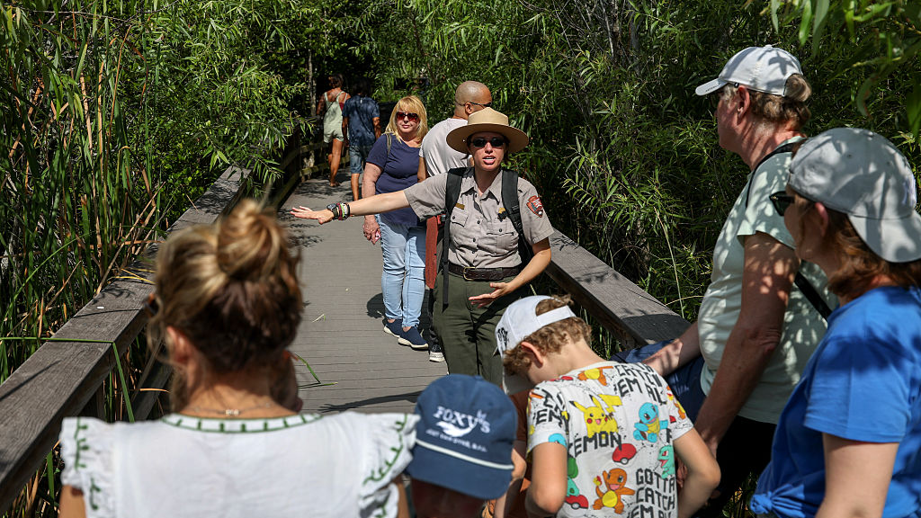 NPS ranger in Shark Valley, Everglades National Park