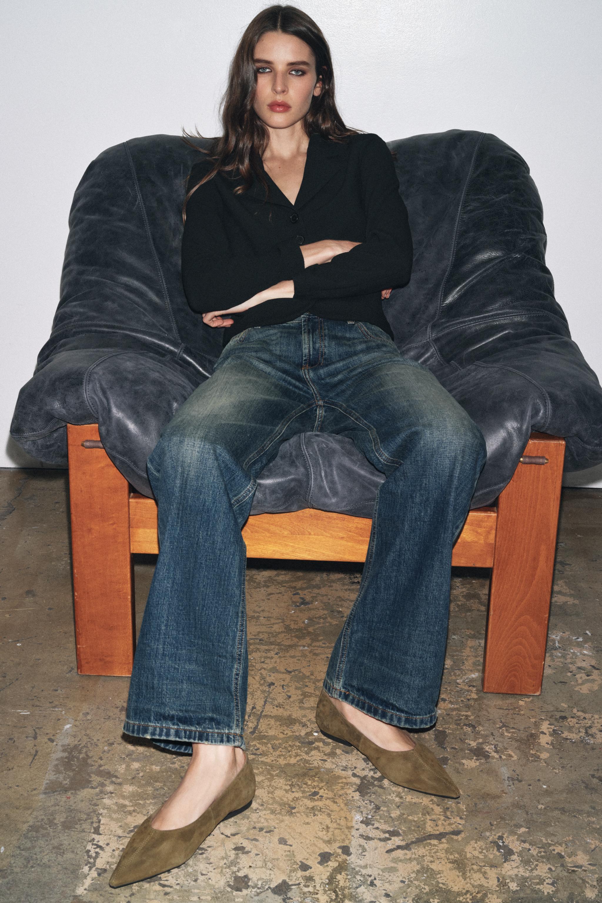 Pointed Toe Suede Ballet Flats