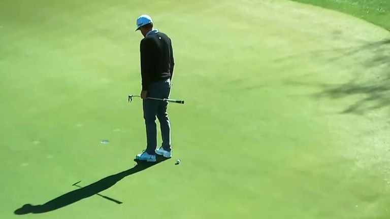 Keegan Bradley reads the green in the 2022 WGC-Match Play