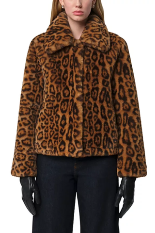 Apparis Elis Faux Fur Leopard Print Jacket 