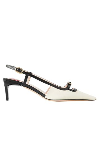 Two-Tone Patent-Leather Slingback Pumps