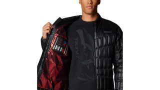 Red Omni-Heat, as seen inside the Columbia Sportswear x Star Wars Vader 3L Interchange Jacket.