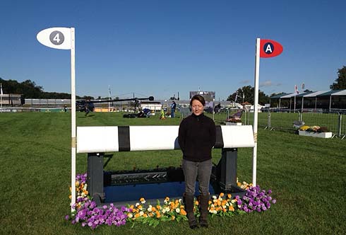 Alex Postolowsky at the hurdles in the main arena at Burghley