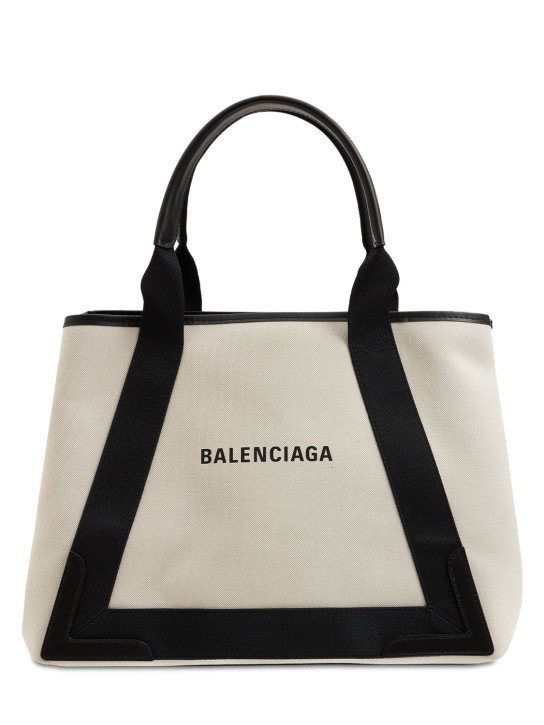 Md Navy Cabas Canvas Tote Bag - Balenciaga - Women - Natural/ B - Unique