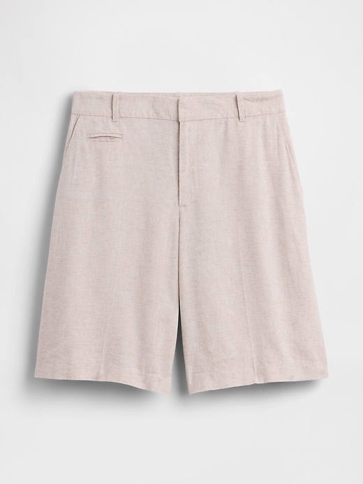9" Low Rise Linen-Blend Trouser Shorts