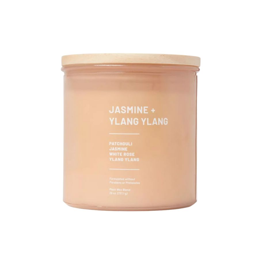 A ylang ylang and jasmine candle
