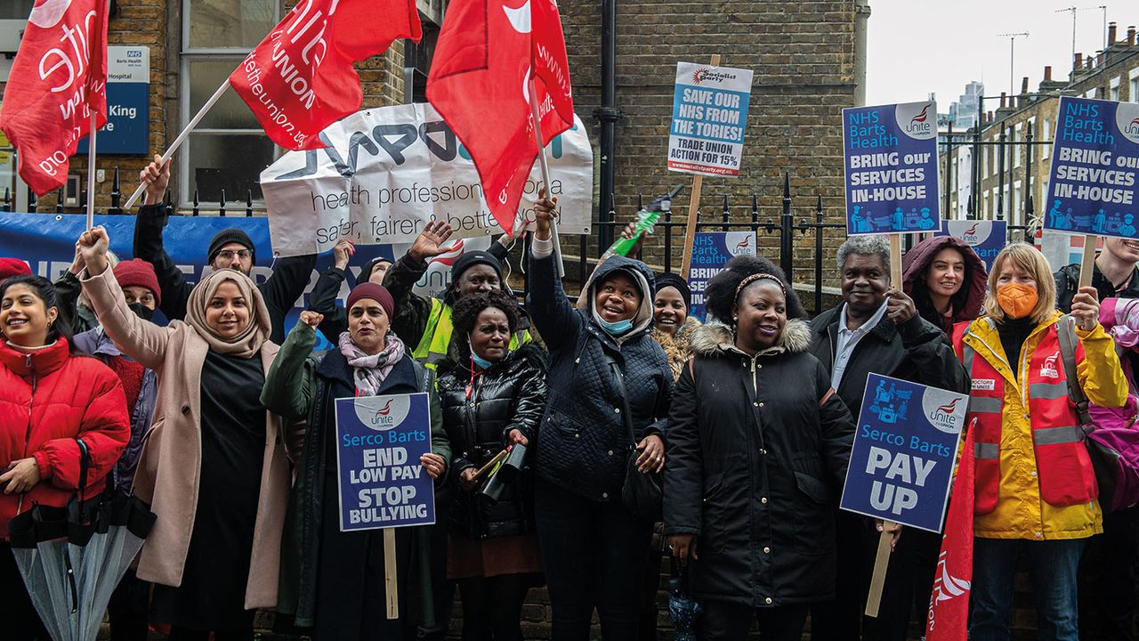 Striking health workers