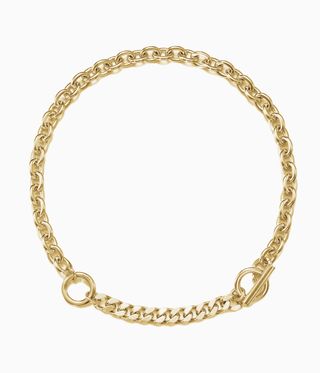 Gold chain with two differnet types of links