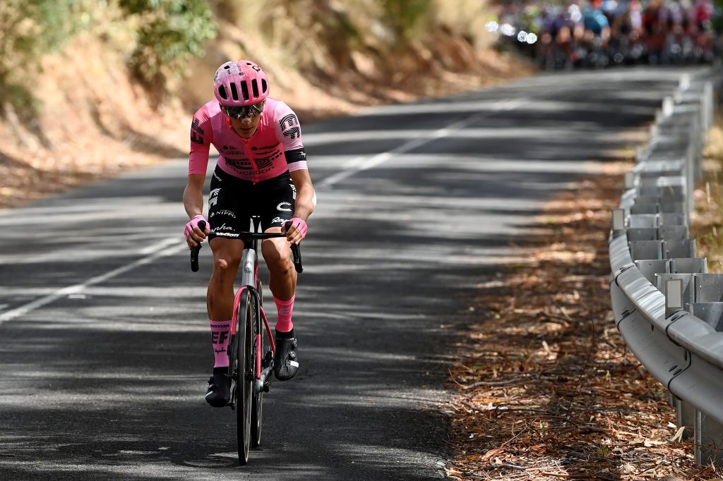 Mikkel Honore off the front at the Tour Down Under.
