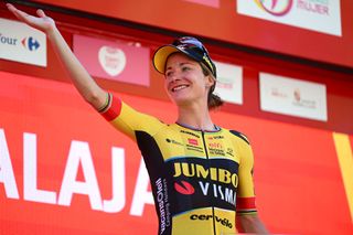 Marianne Vos (Jumbo-Visma) on the podium at La Vuelta Femenina 2023
