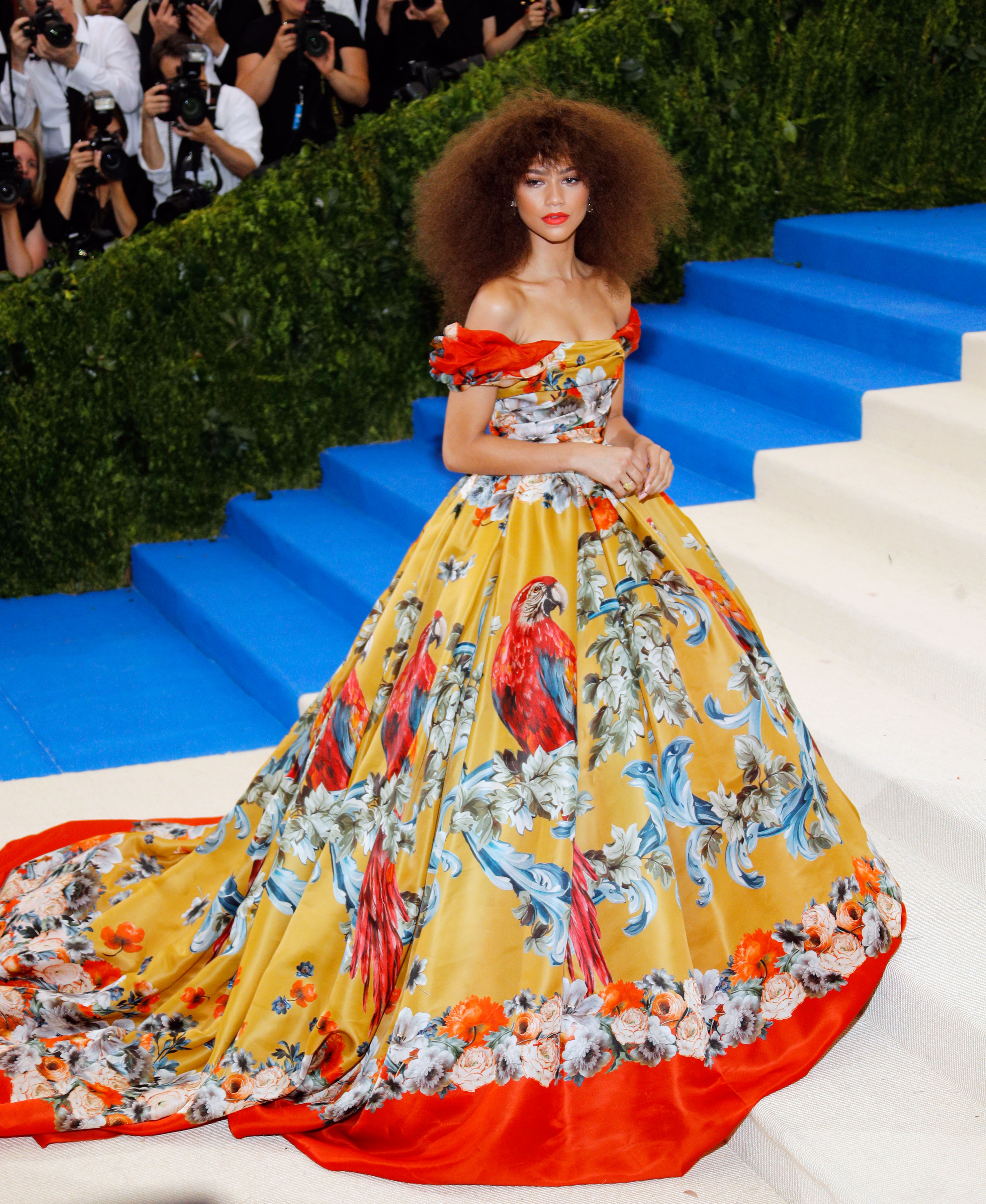 Images of celebrities at the Met Gala in the 2010s.