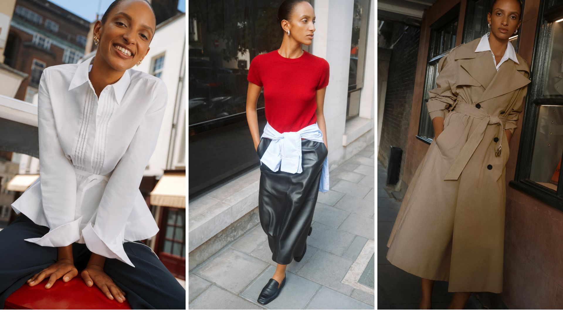 Three models wearing new Jigsaw collection