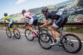 Michael Rogers, Ruben Zepunkte and Jens Voigt climb Lookout Mountain on stage 7 of the USA Pro Challenge