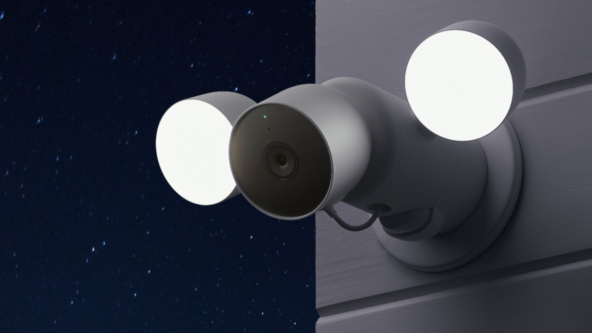 Nest Cam with Floodlight (wired) with floodlights on