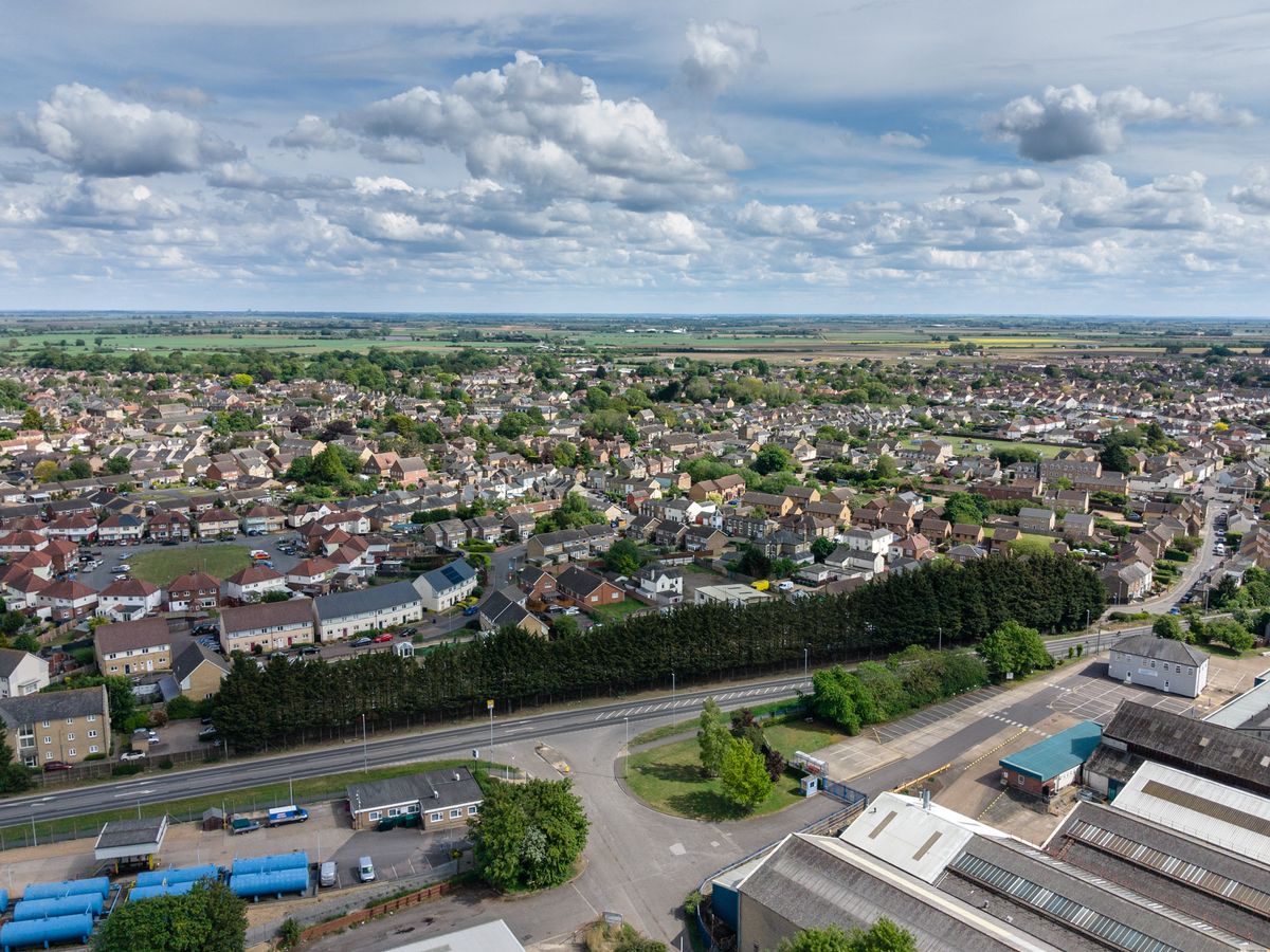 Photo of a town taken with the DJI Lito 1 beginner drone