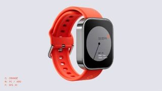 A smartwatch by Nothing's CMF with an orange band