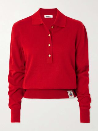 Cashmere and Silk-Blend Polo Sweater